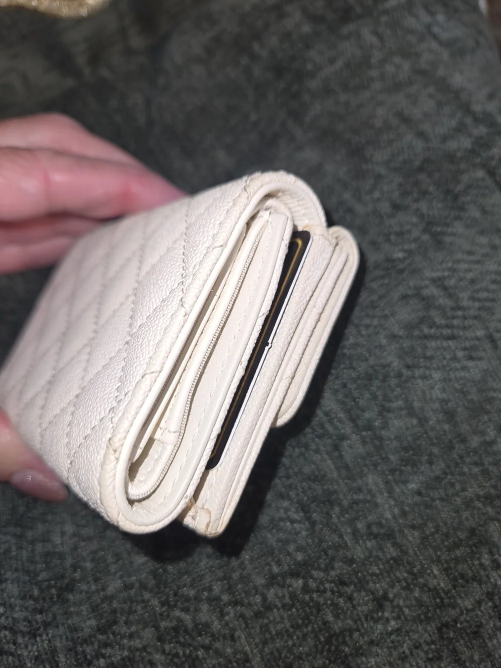 Chanel Quilted Small Leather Wallet in Bright White